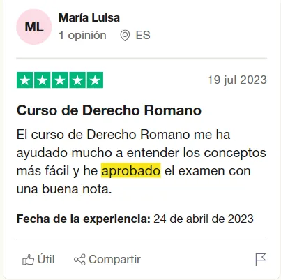 Opinión de un alumno de Derecho Virtual (6 de 9)