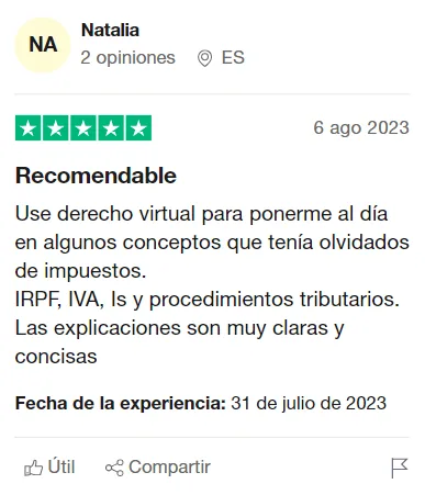Opinión de un alumno de Derecho Virtual (9 de 9)