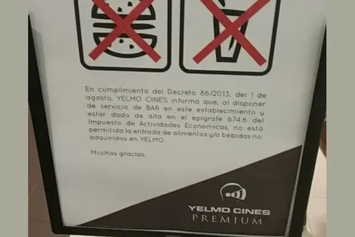 ¿Es legal entrar al cine con comida de fuera?
