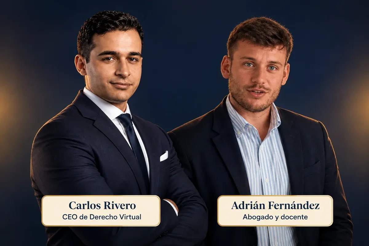 Carlos Rivero, CEO de Derecho Virtual, y Adrián Fernández, abogado y docente.