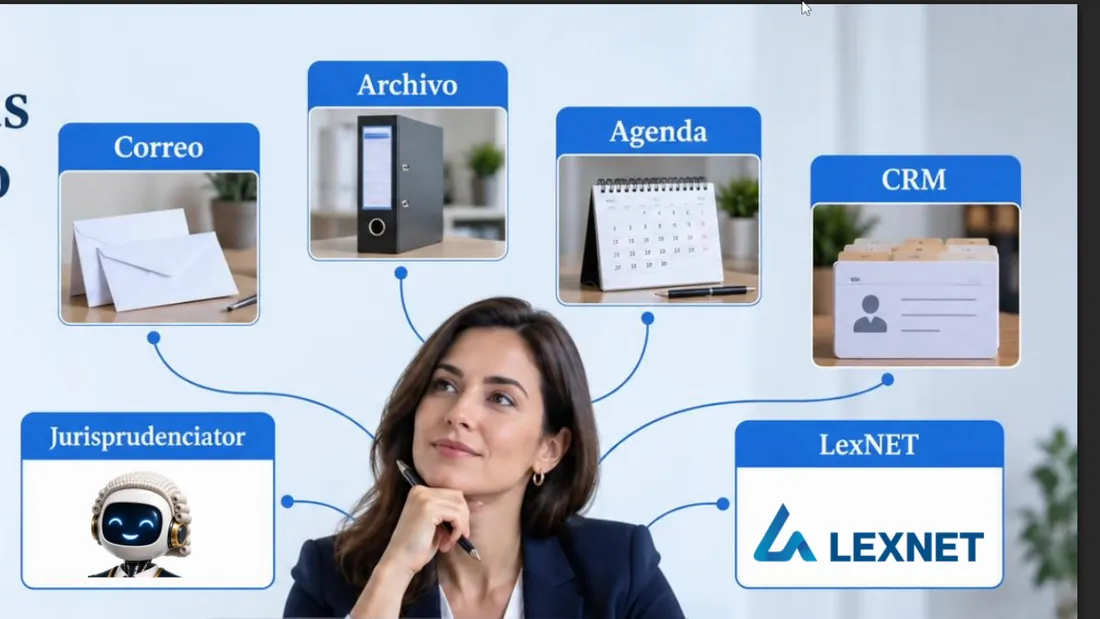 Diapositiva de la lección 15: correo, archivo, agenda, CRM, Jurisprudenciator y LexNET