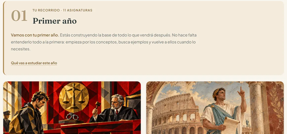 Asignaturas de primer curso en el pack Complutense de la Academia de Derecho Virtual