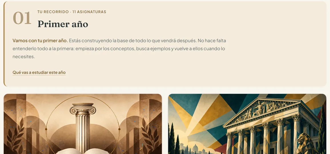 Primer curso en tu pack de la Academia de Derecho Virtual