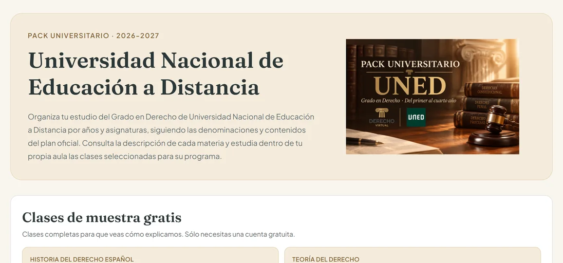 Pack UNED en la Academia de Derecho Virtual