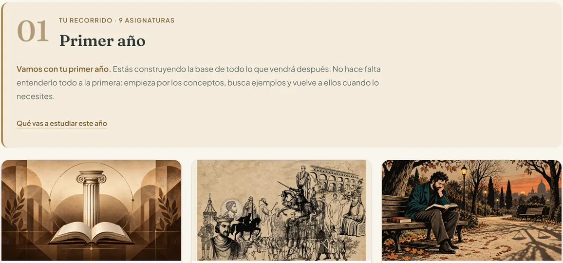 Asignaturas de primer curso en el pack UOC de la Academia de Derecho Virtual