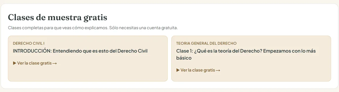 Clases de muestra gratis de Derecho civil I y Teoría general del derecho en el pack UOC de la Academia de Derecho Virtual