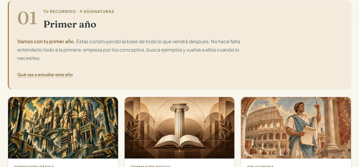 Asignaturas de primer curso en el pack URJC de la Academia de Derecho Virtual