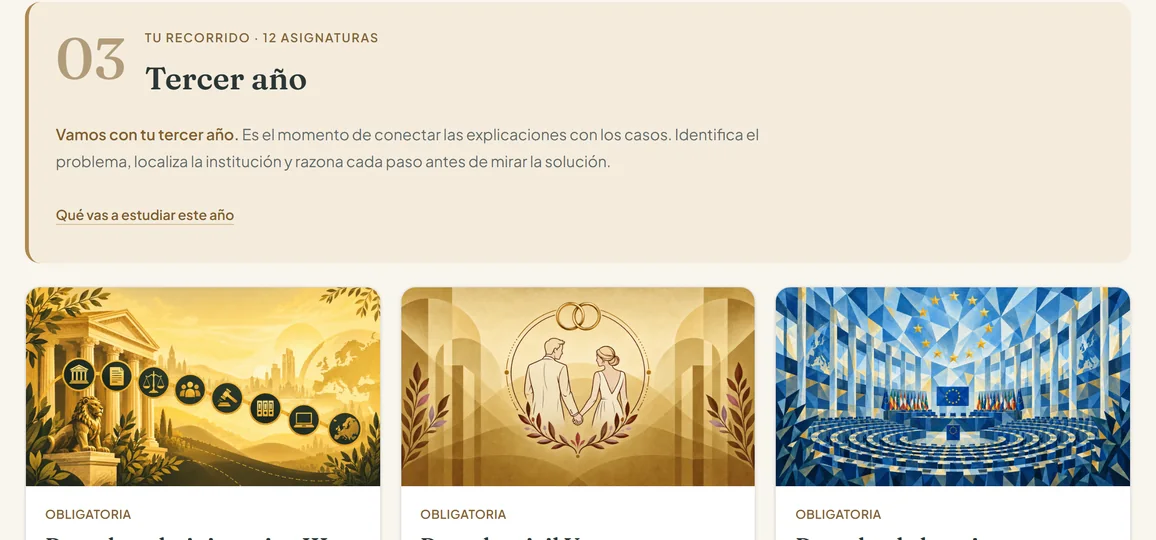 Tercer curso en tu pack de la Academia de Derecho Virtual