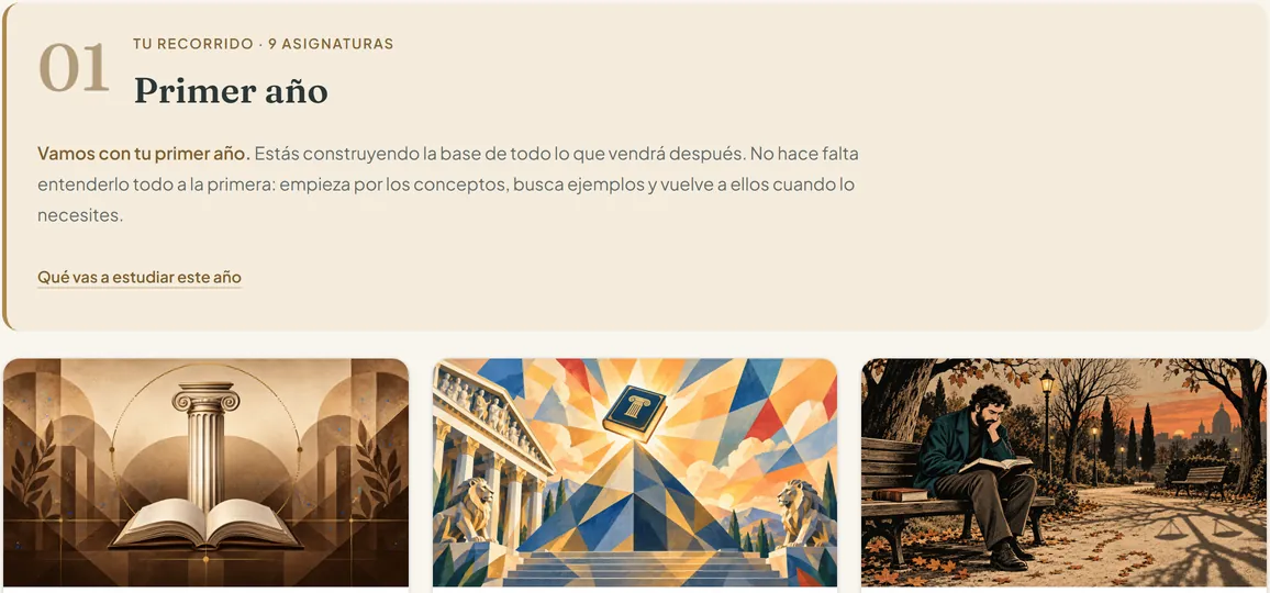 Asignaturas de primer curso en el pack UV de la Academia de Derecho Virtual